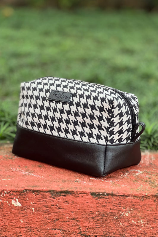 Black Chic Check Vanity Pouch