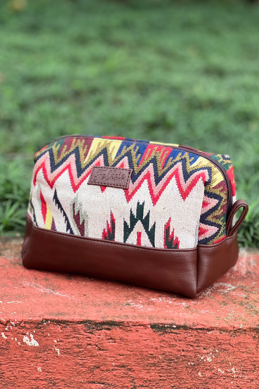 White Tribal Vanity Pouch