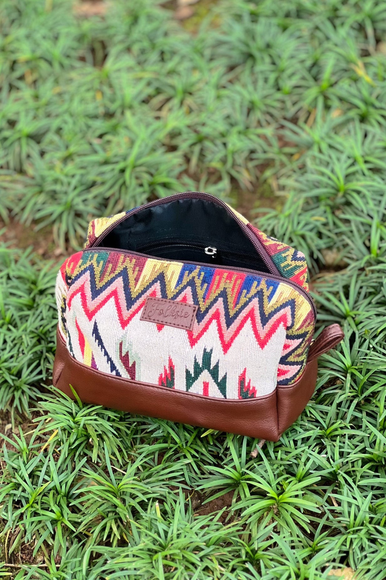 White Tribal Vanity Pouch