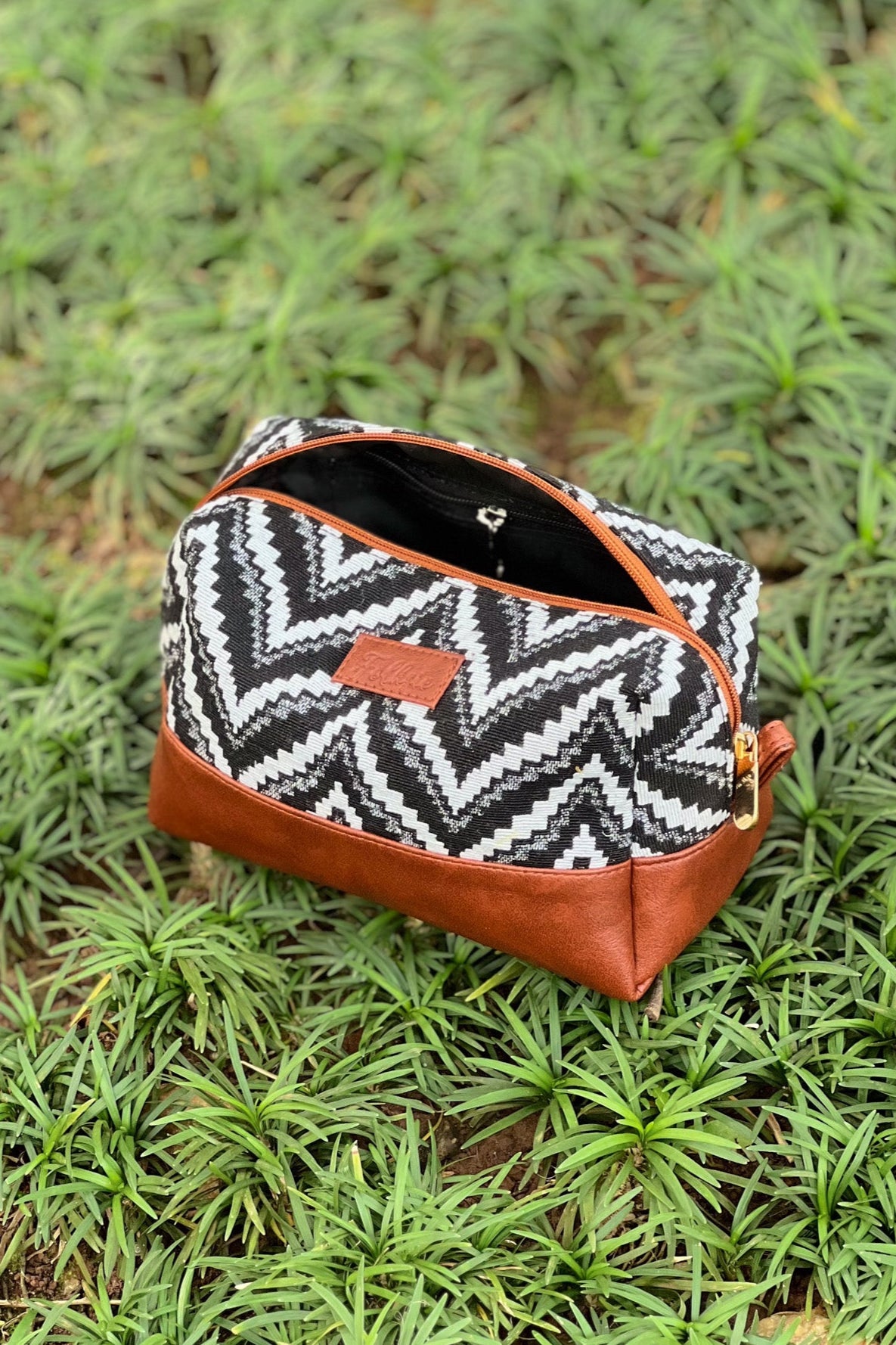 Brown Chevron Vanity Pouch