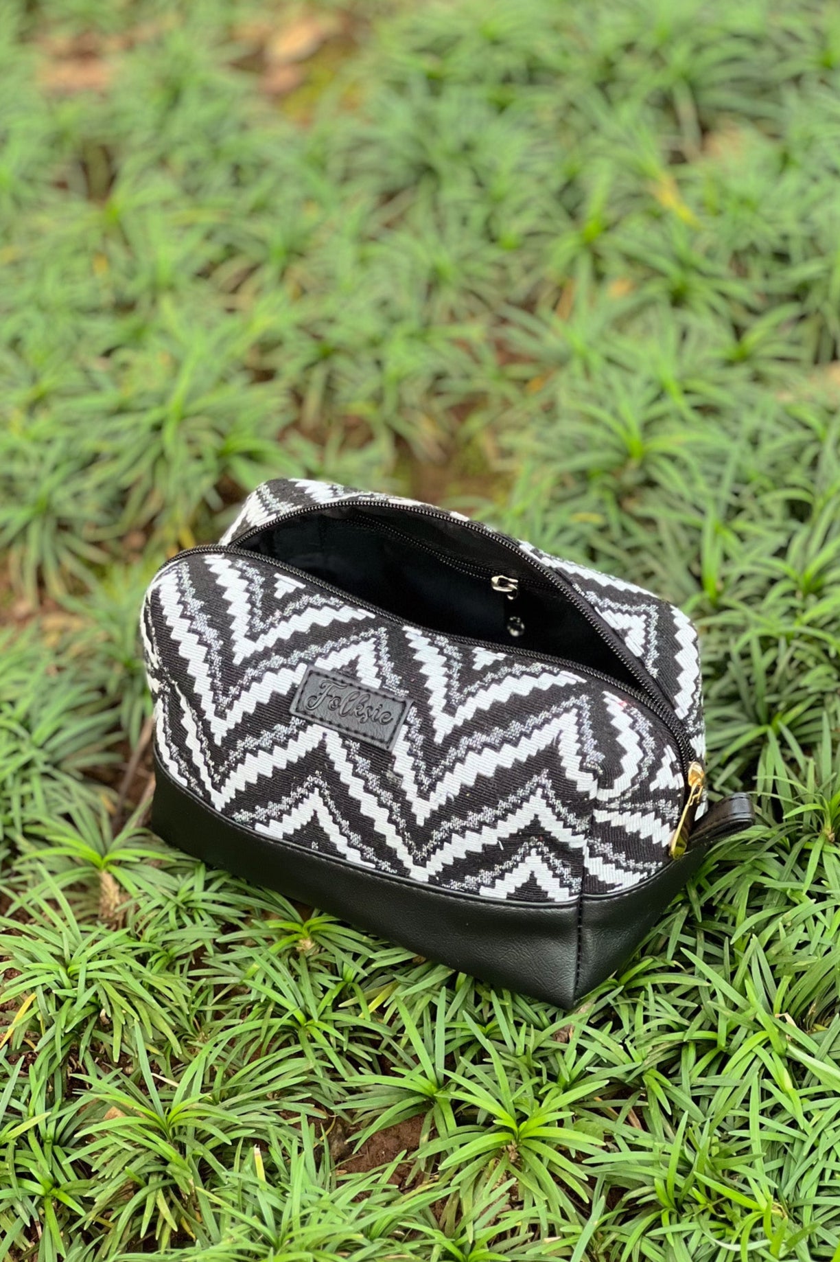 Black Chevron Vanity Pouch