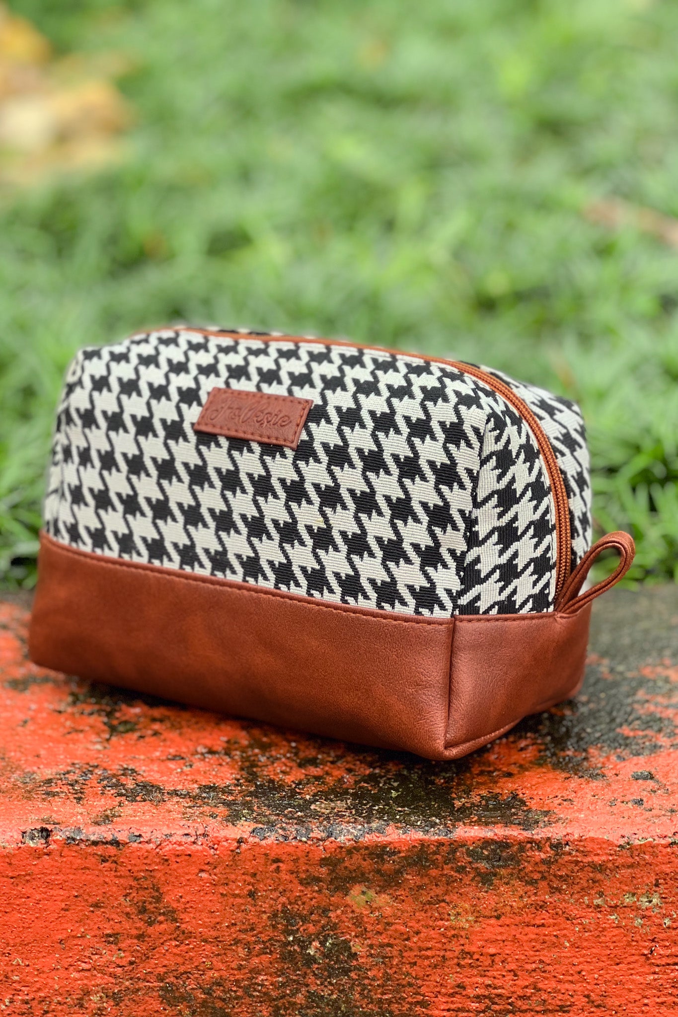 Brown Chic Check Vanity Pouch