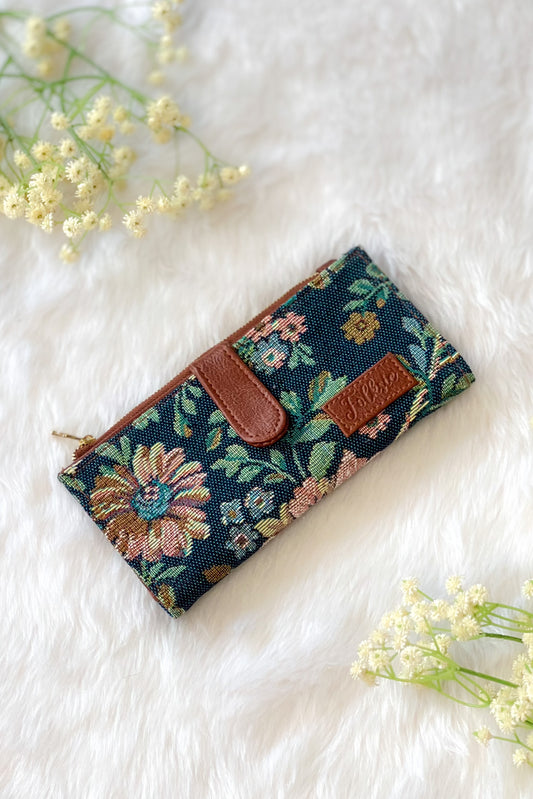 Denim Floral Wallet