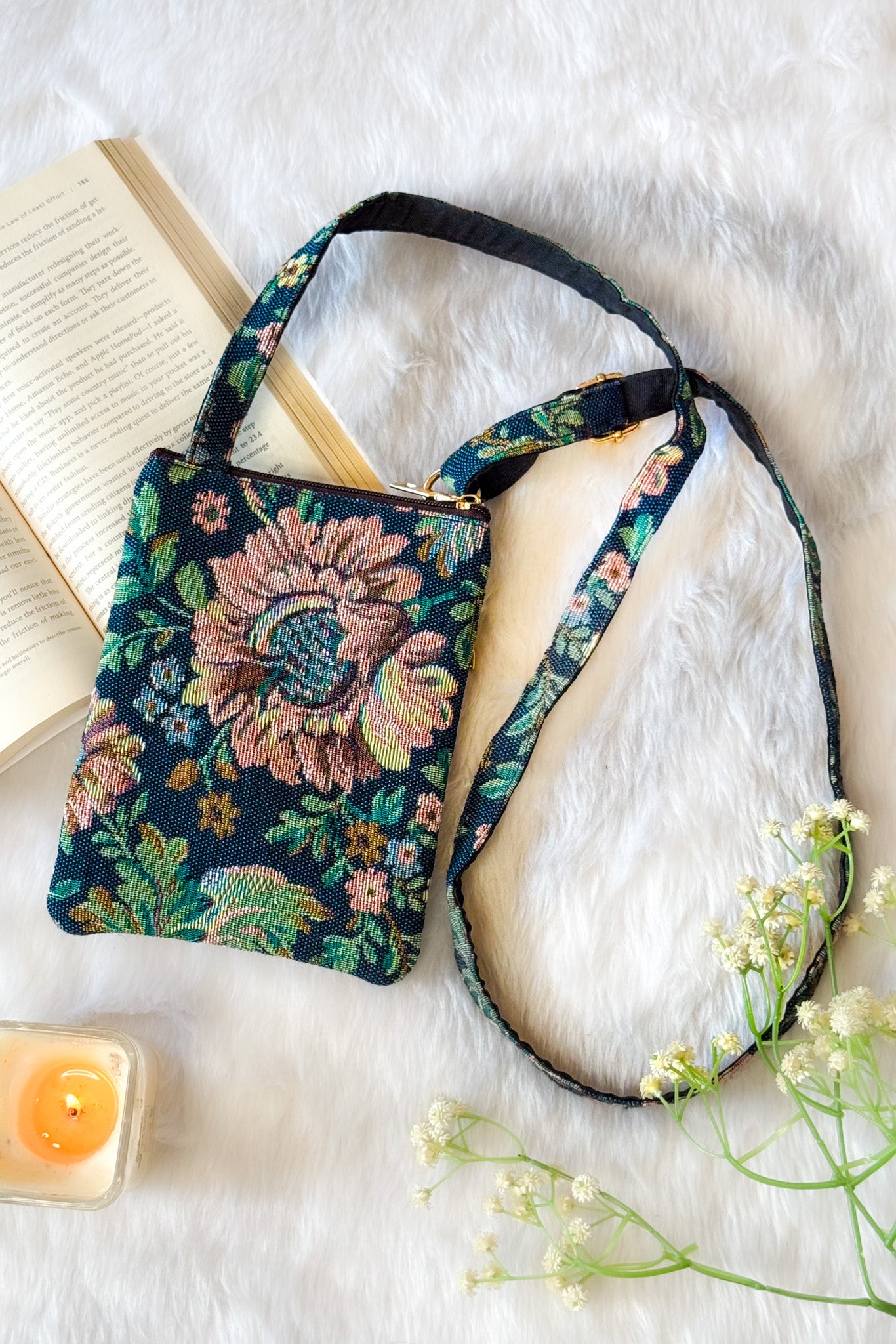Denim Floral On The Go Sling