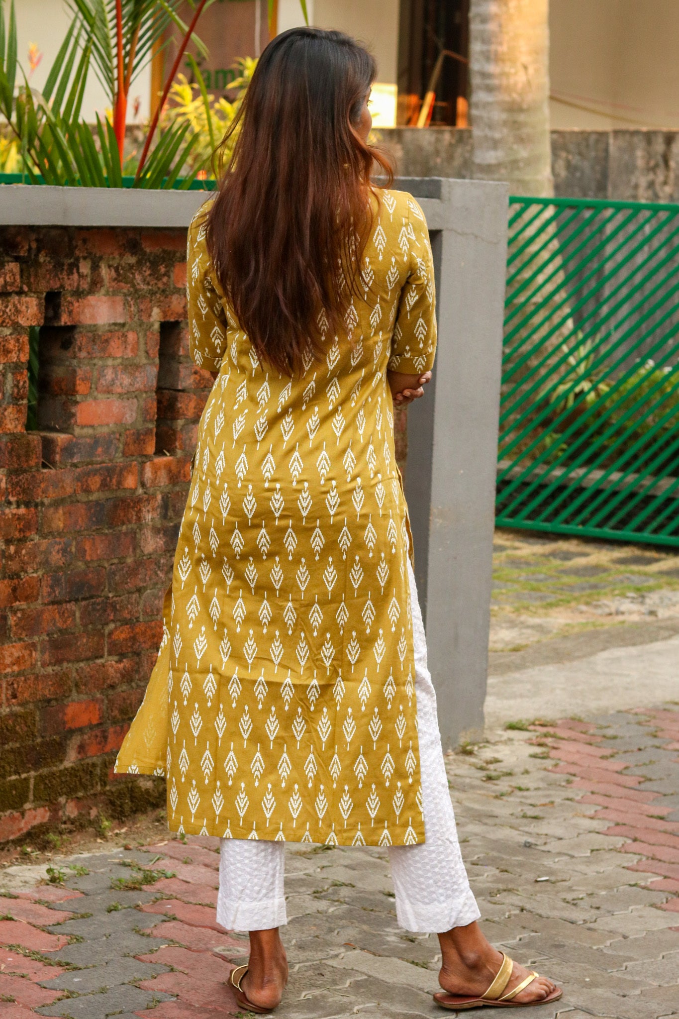 Lime Ikkat Kurta