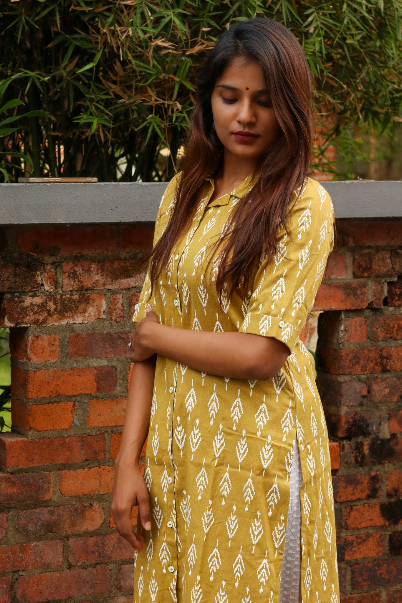 Lime Ikkat Kurta