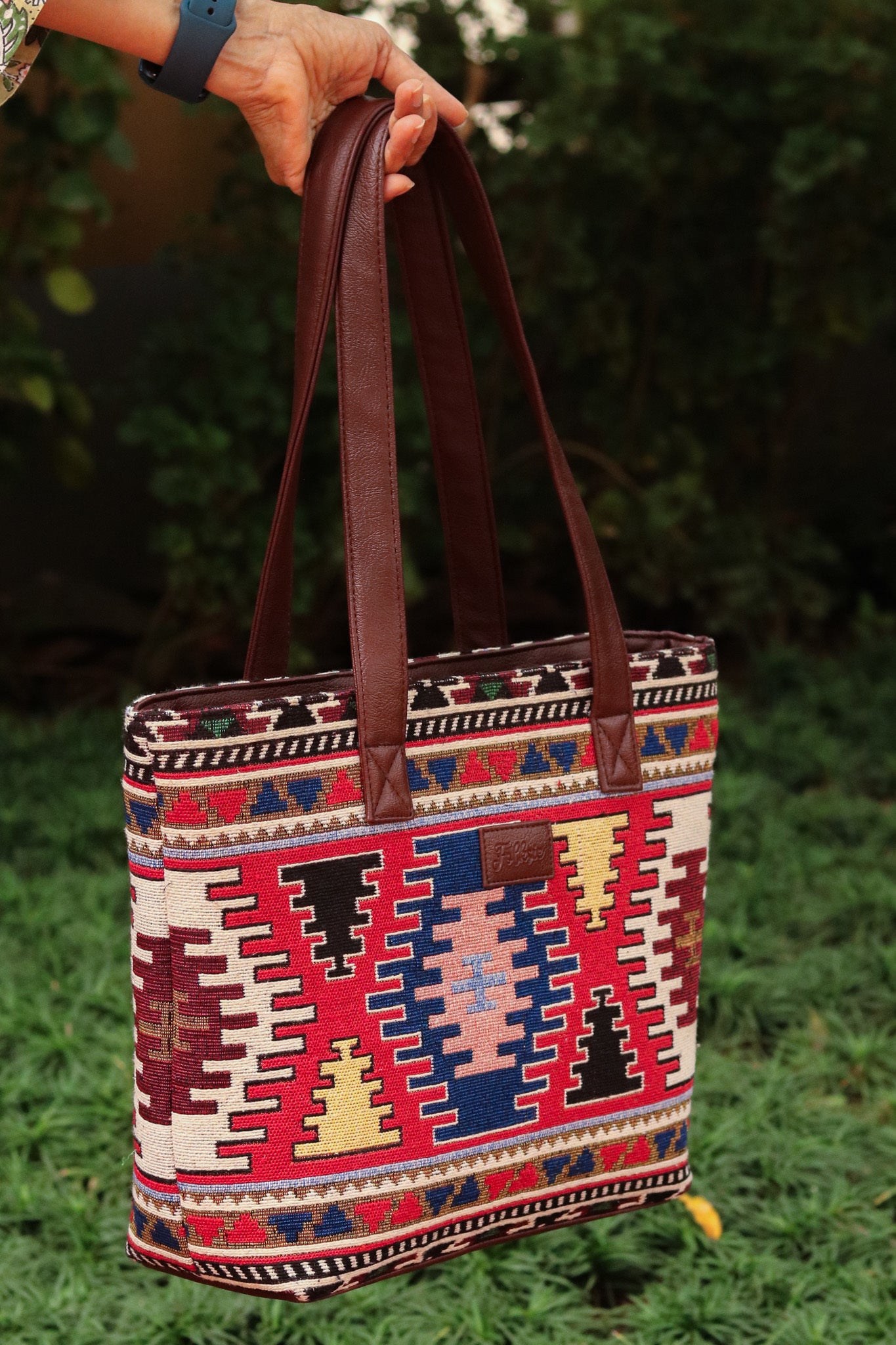 Tribal Tote Bag - Maroon