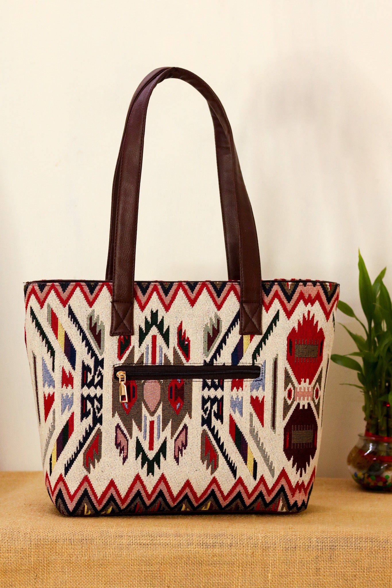 Tribal T-Shirts Borsa Tote In Cotone Naturale Non Sbiancato - Donna