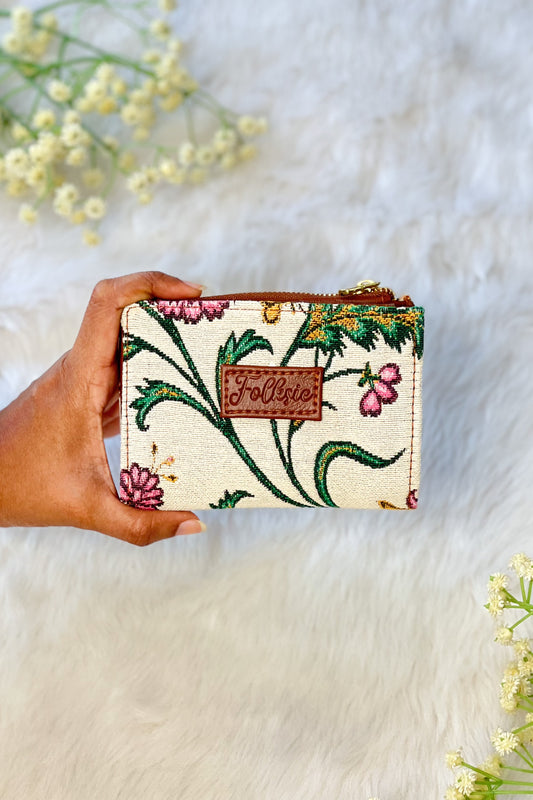 White Lotus Mini Wallet