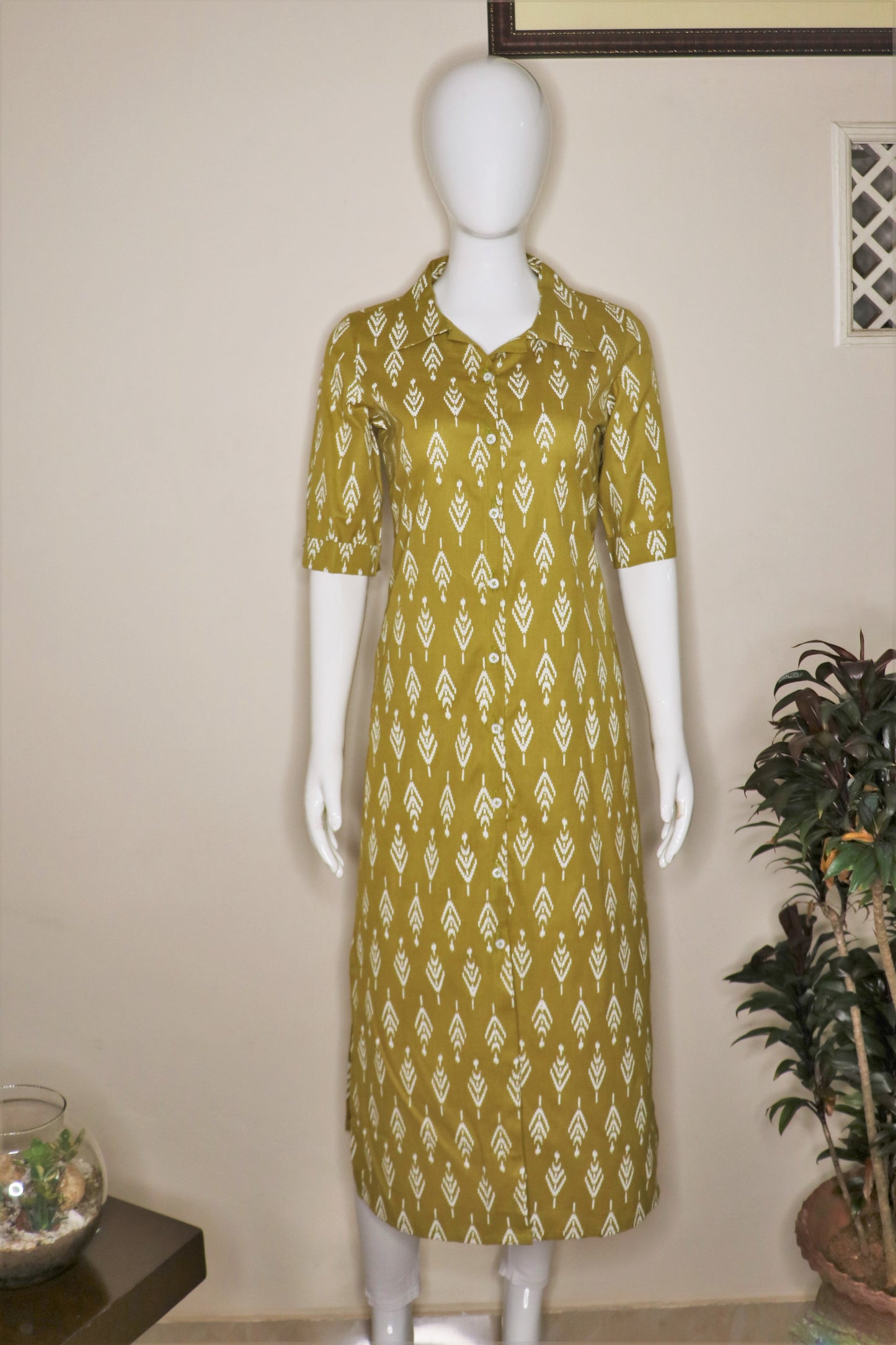 Lime Ikkat Kurta
