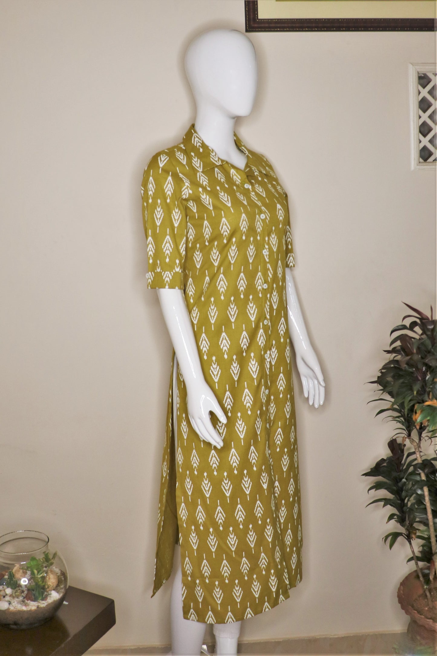 Lime Ikkat Kurta