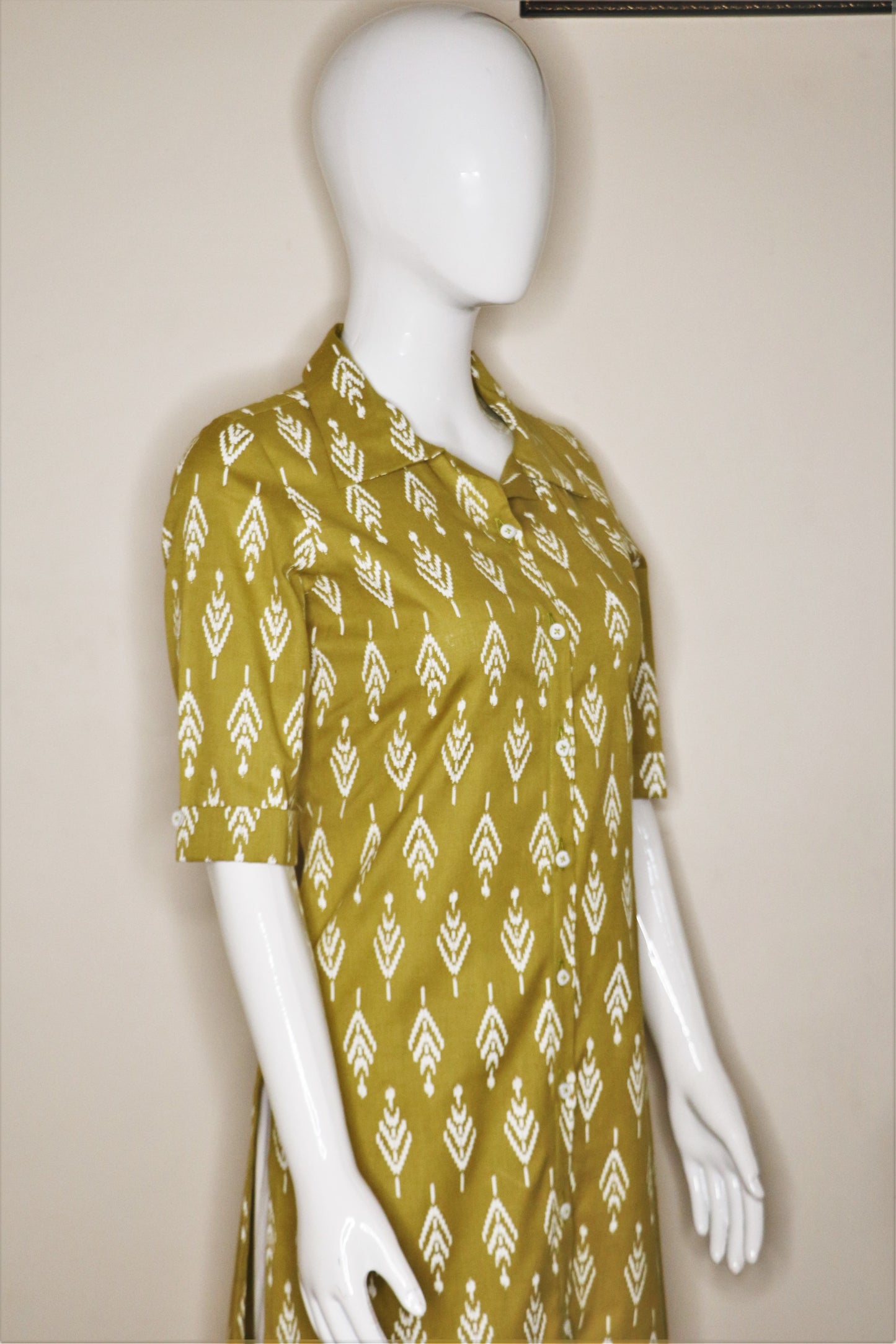 Lime Ikkat Kurta