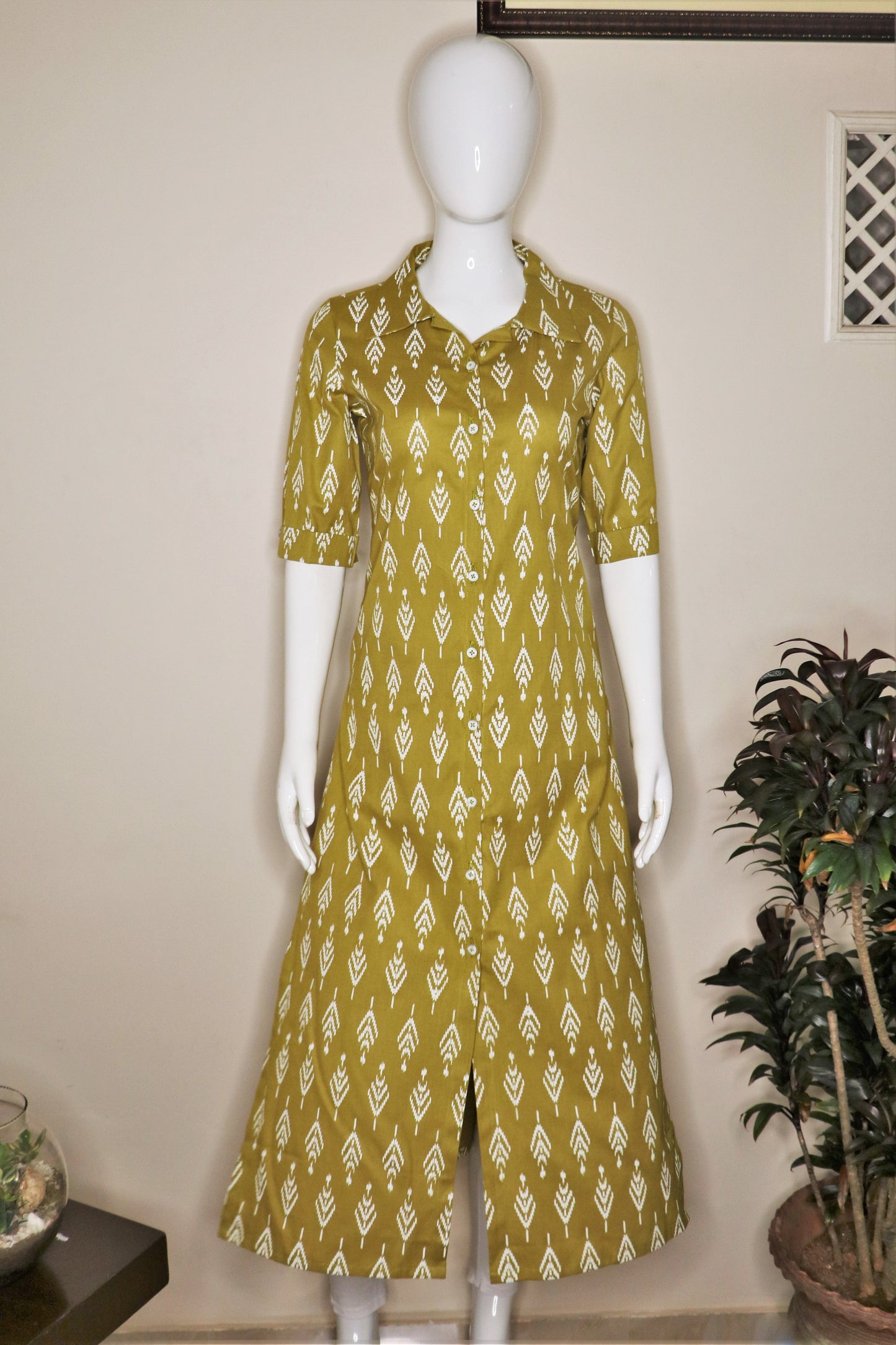 Lime Ikkat Kurta