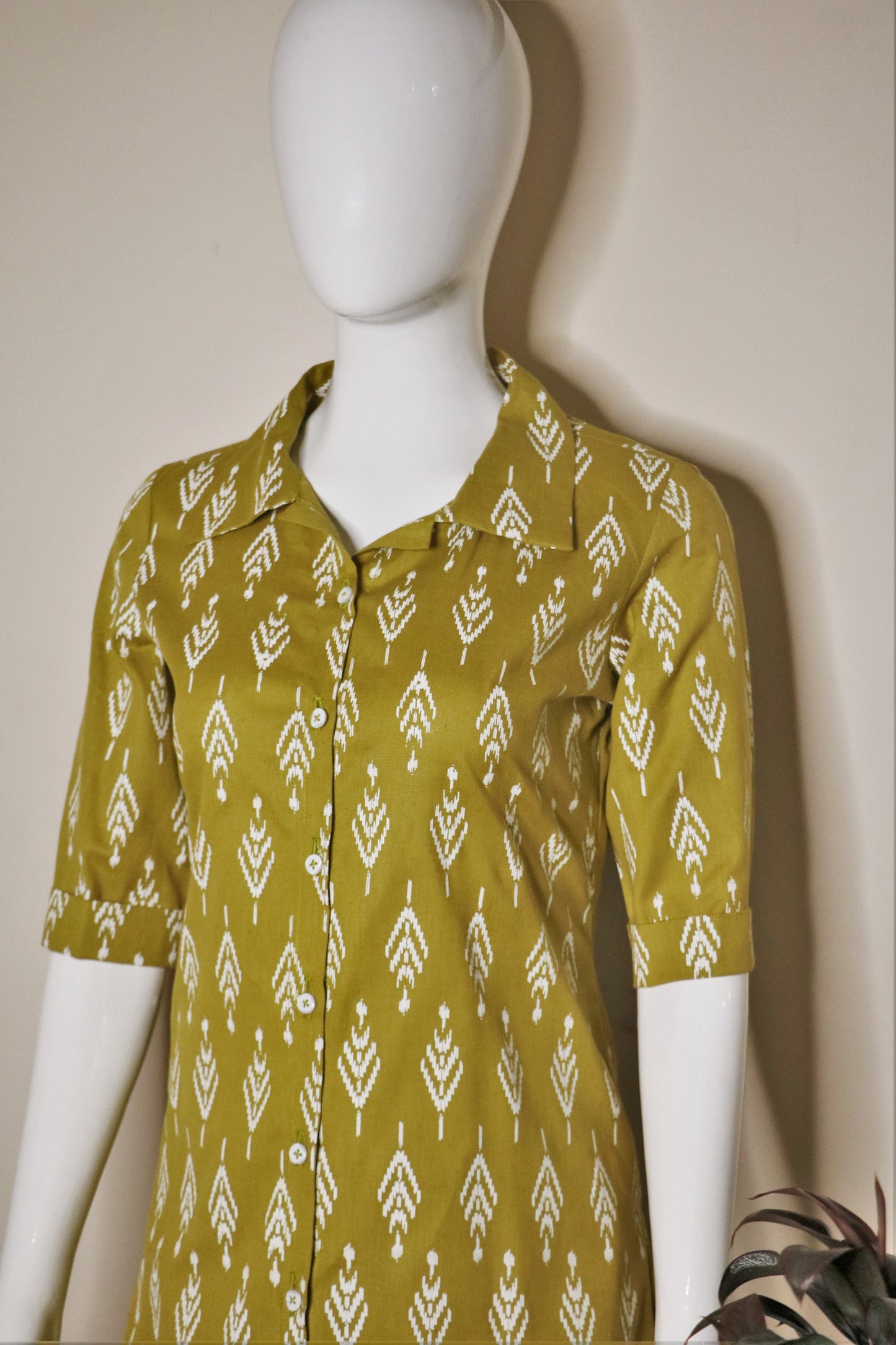 Lime Ikkat Kurta
