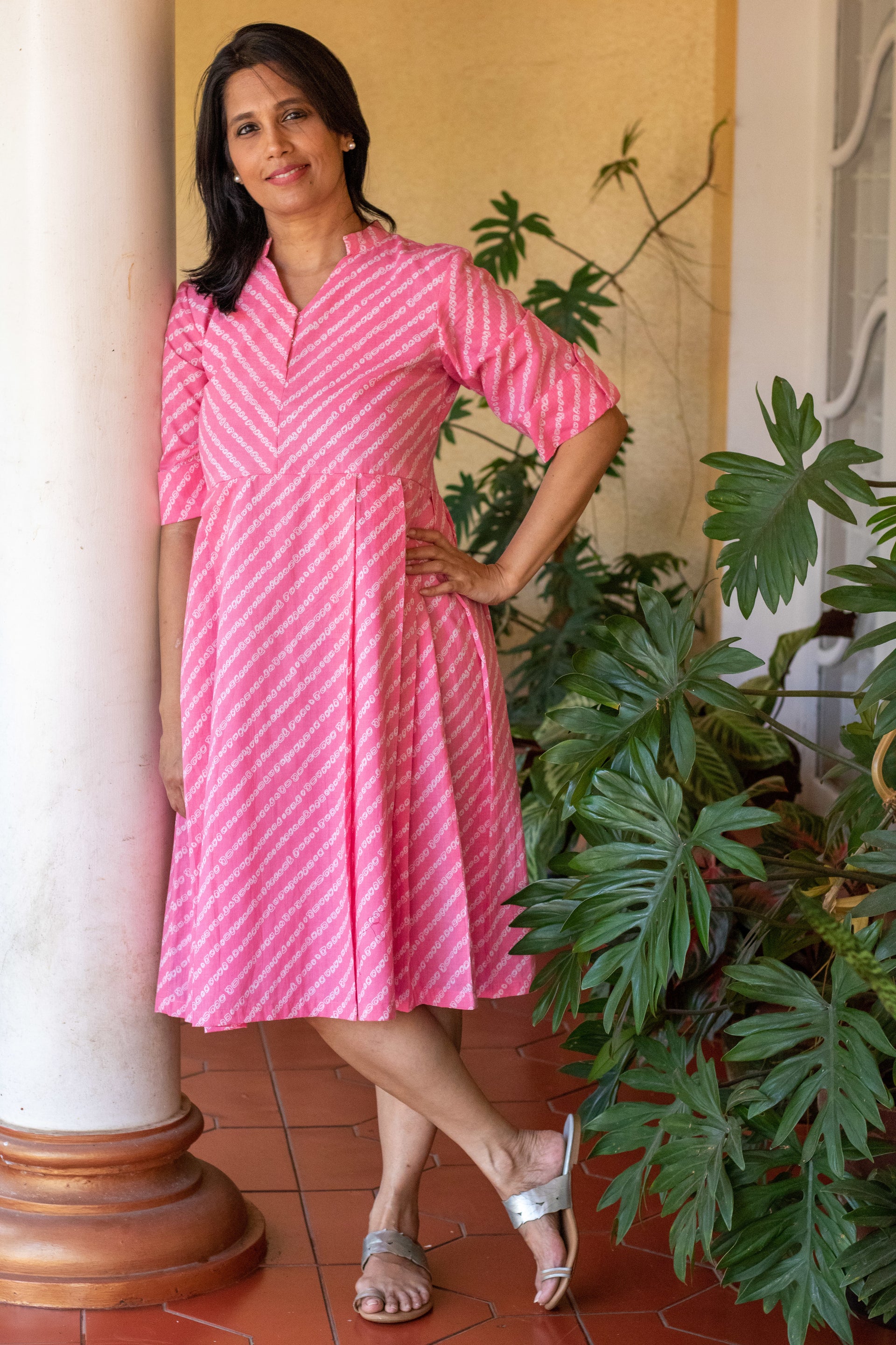 slim fit dress slacks Pink Fit & Flare Dress – Folksie ®