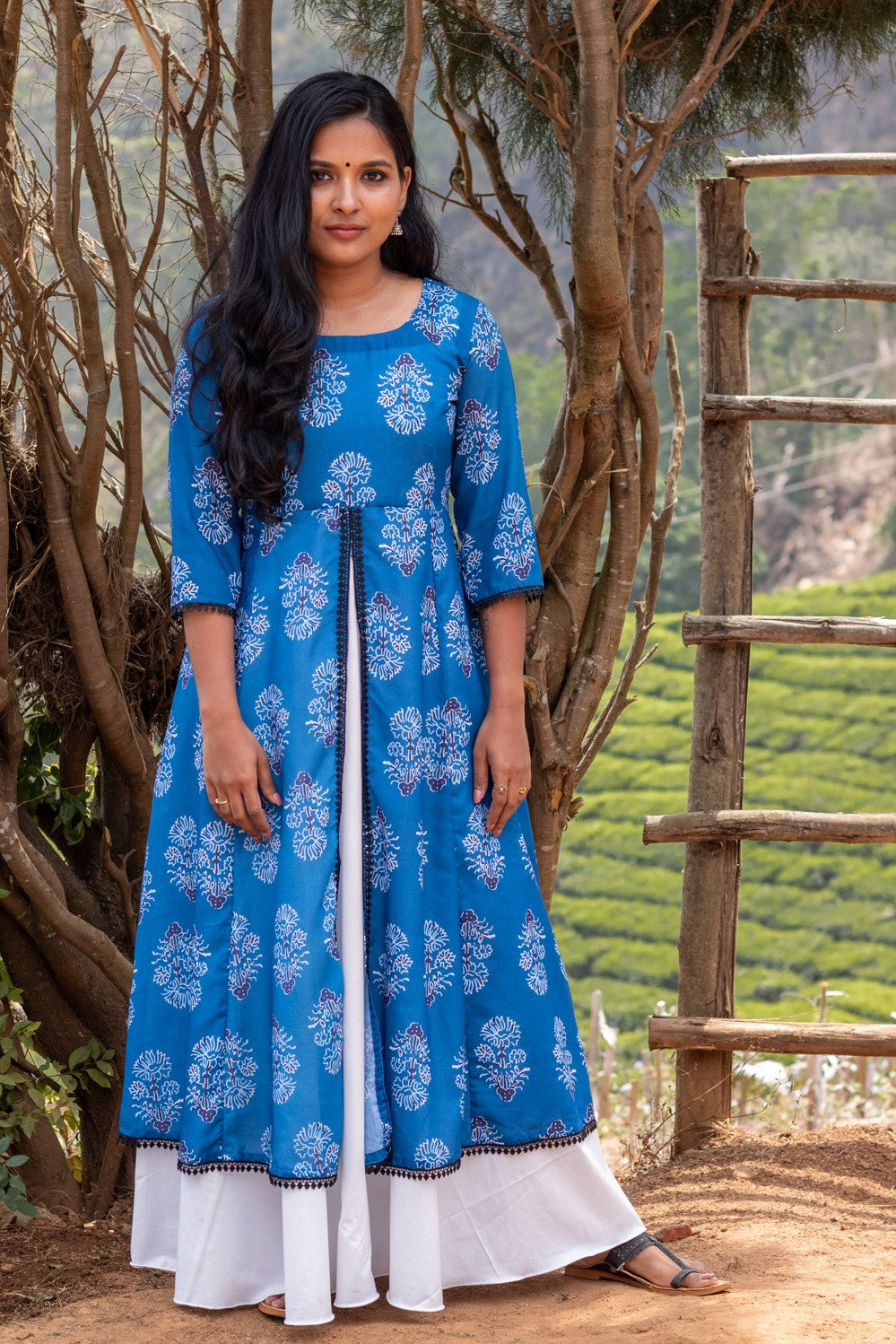 Buy Off White Silk Round Printed Layered Kurta Set For Women by I am Design  Online at Aza Fashions.