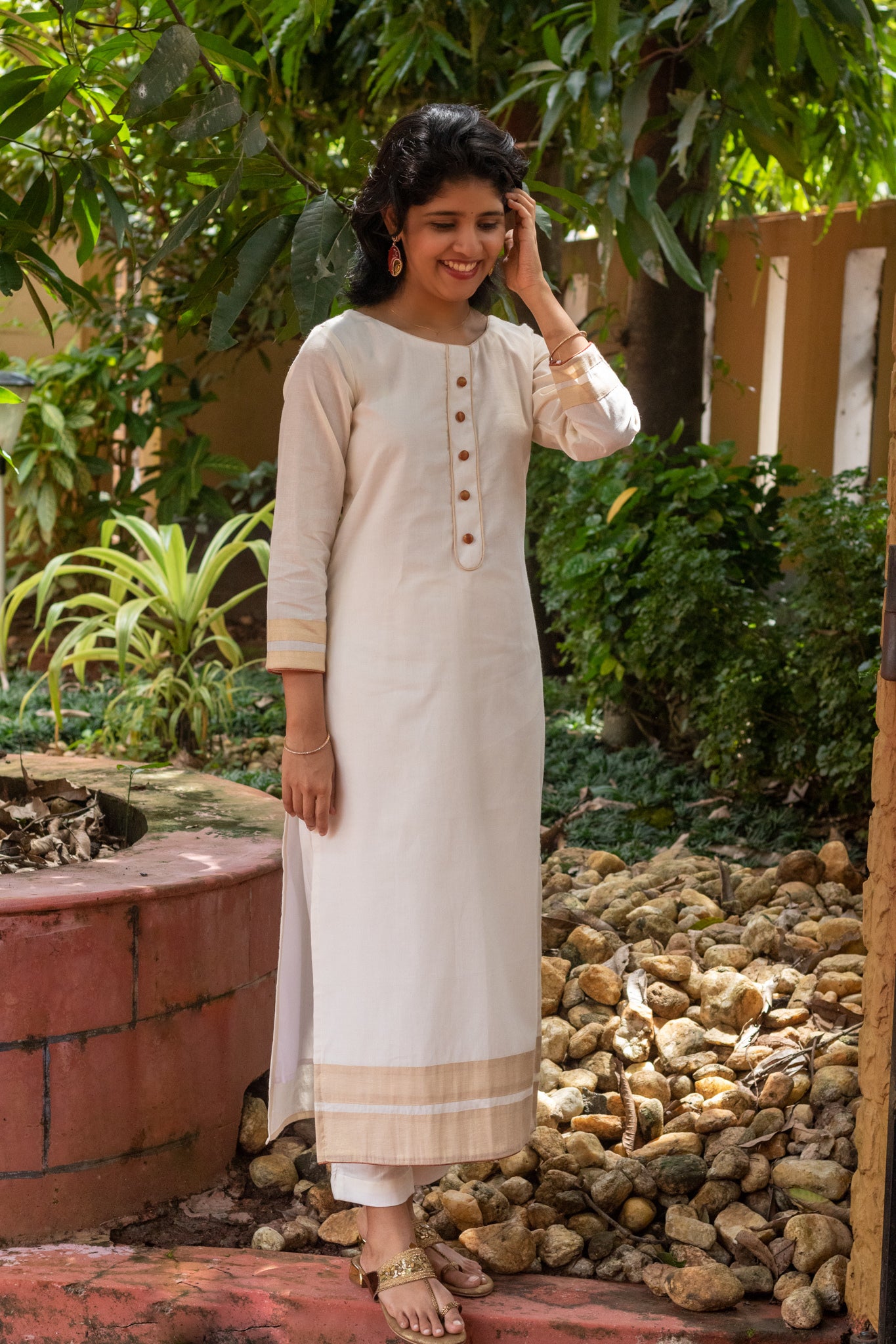 Kasavu Kurta & Pant Set