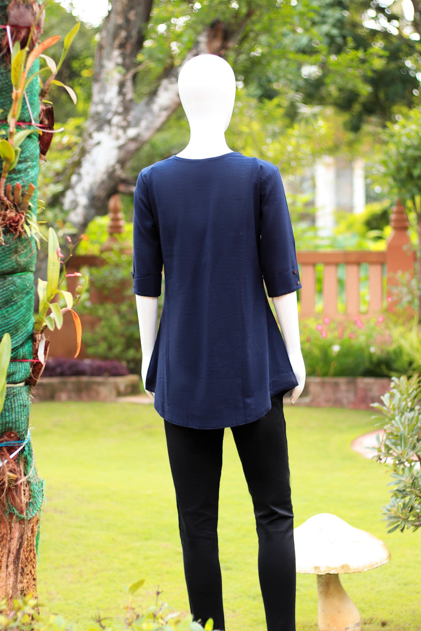 Navy Blue High Low Tunic