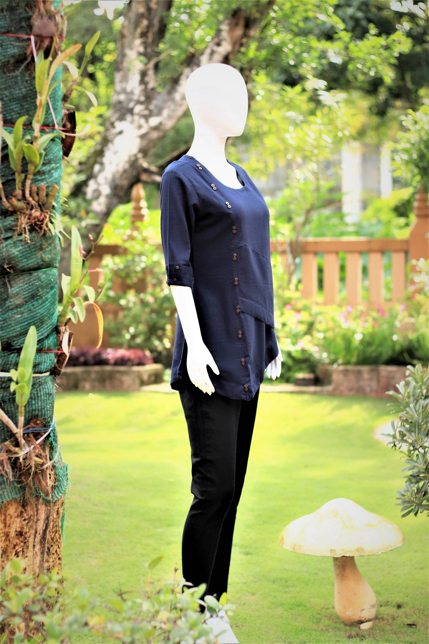 Navy Blue High Low Tunic