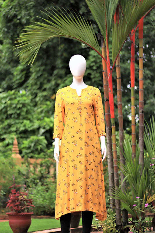 Yellow A-Line Kurta