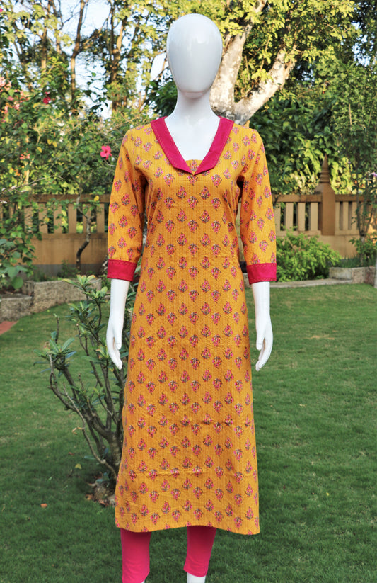 Yellow Kantha Kurta