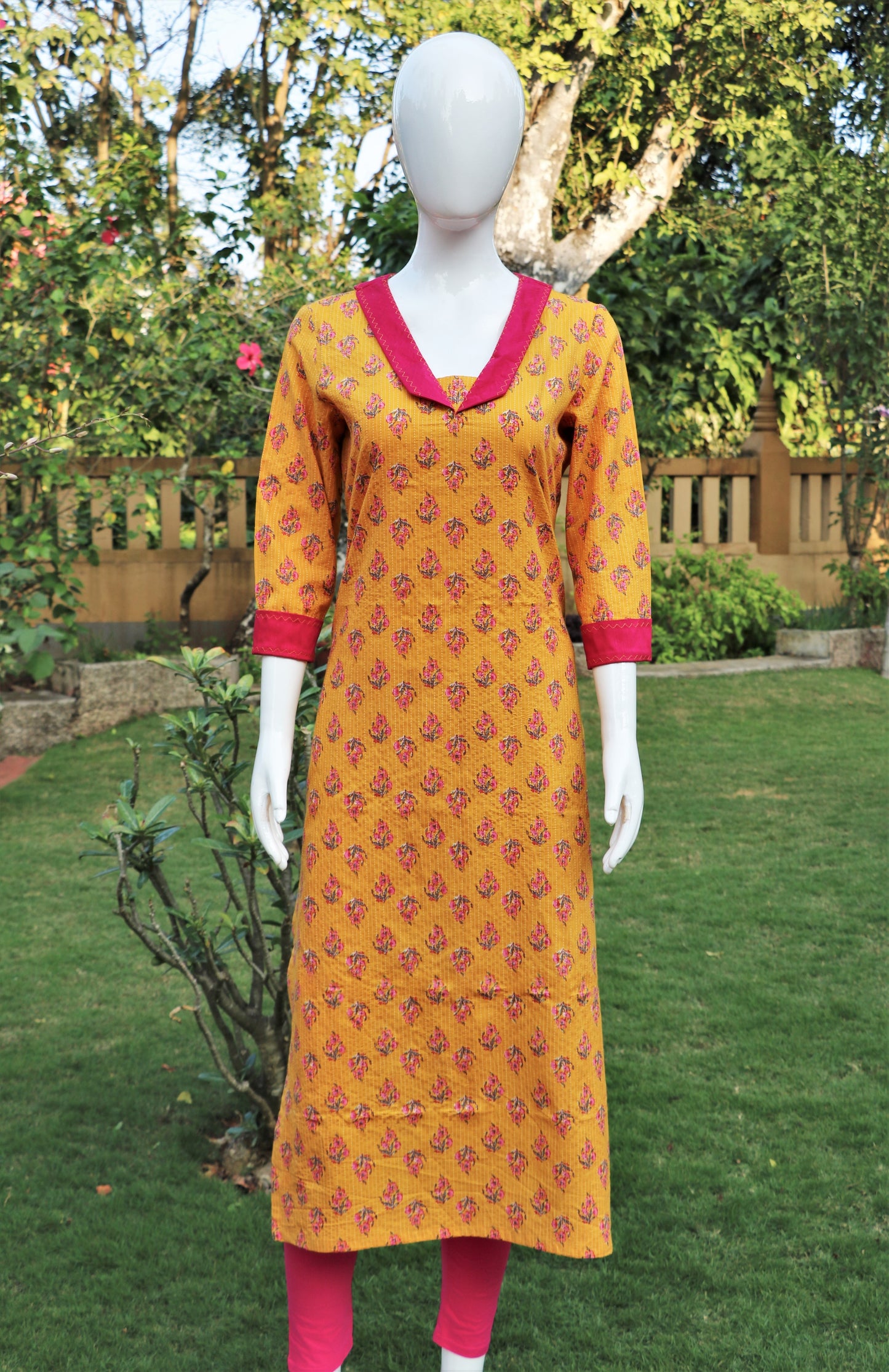 Yellow Kantha Kurta