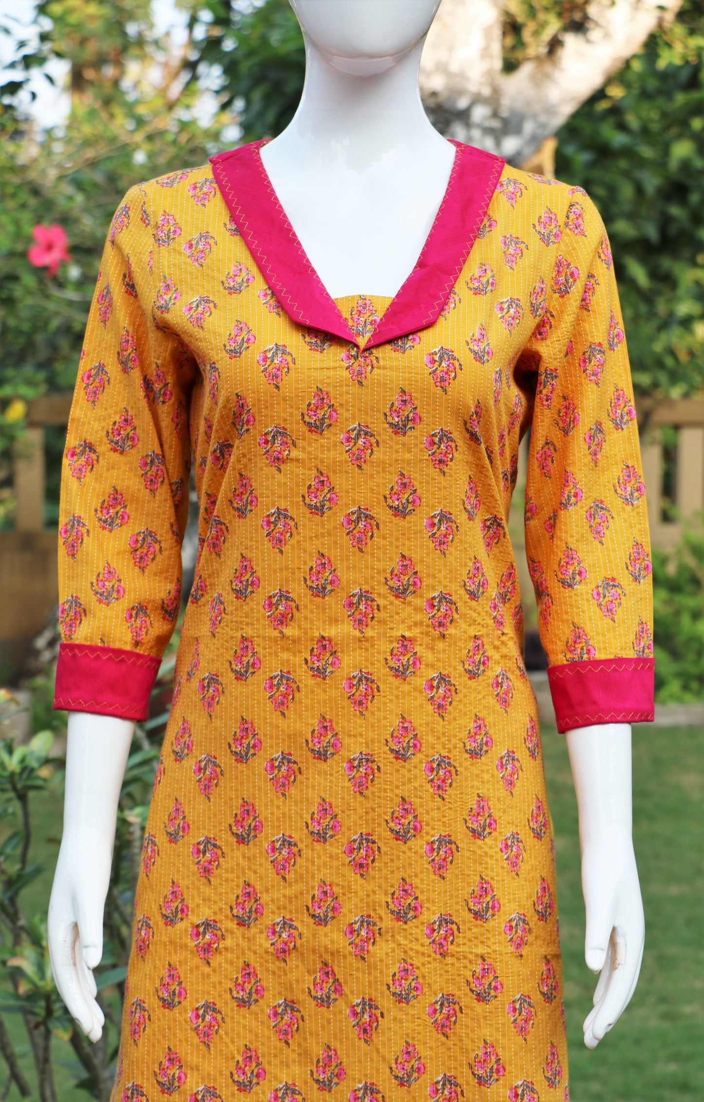 Yellow Kantha Kurta