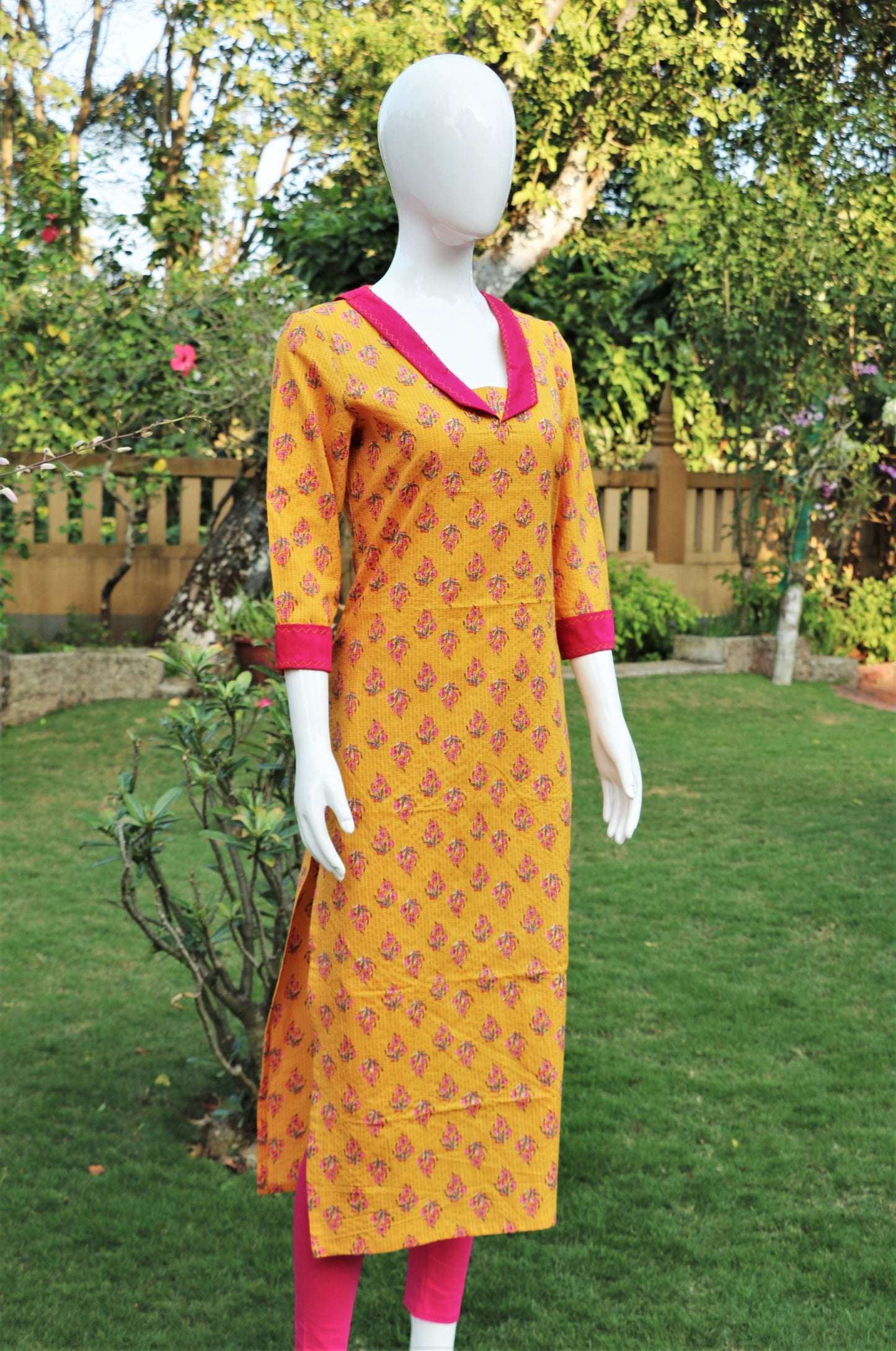 Yellow Kantha Kurta