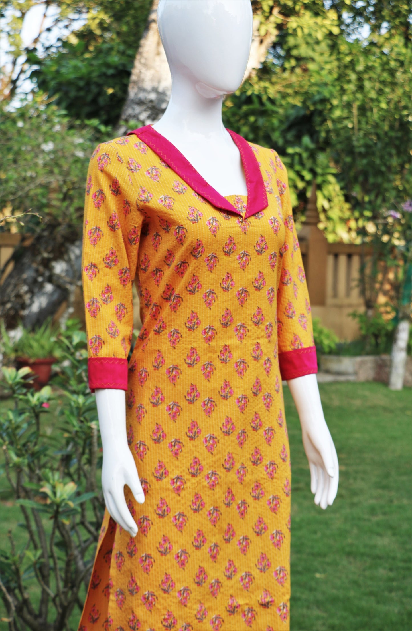 Yellow Kantha Kurta